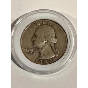 1946-P Washington Quarter – 90% Silver – Circulated Condition – Phil. Mint AG/G